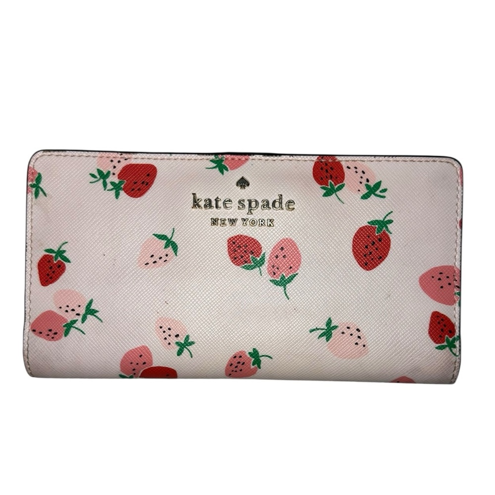 Kate Spade Staci Wild Strawberry Large Slim Bifold Wallet